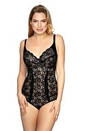 Body with real bra cups, lace, sheer back, B to J-cup